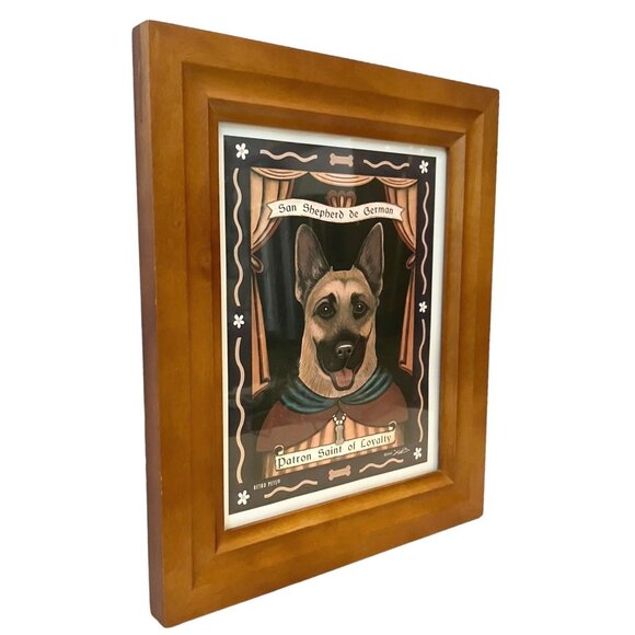 Wood Frame GERMAN SHEPHERD Wall ART "Patron Saint of Loyalty"-Krista Brooks - Picture 9 of 14